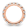 14k Rose Gold Polished Size 5 U-Shared Prong 3 carat Diamond Complete Eternity Band