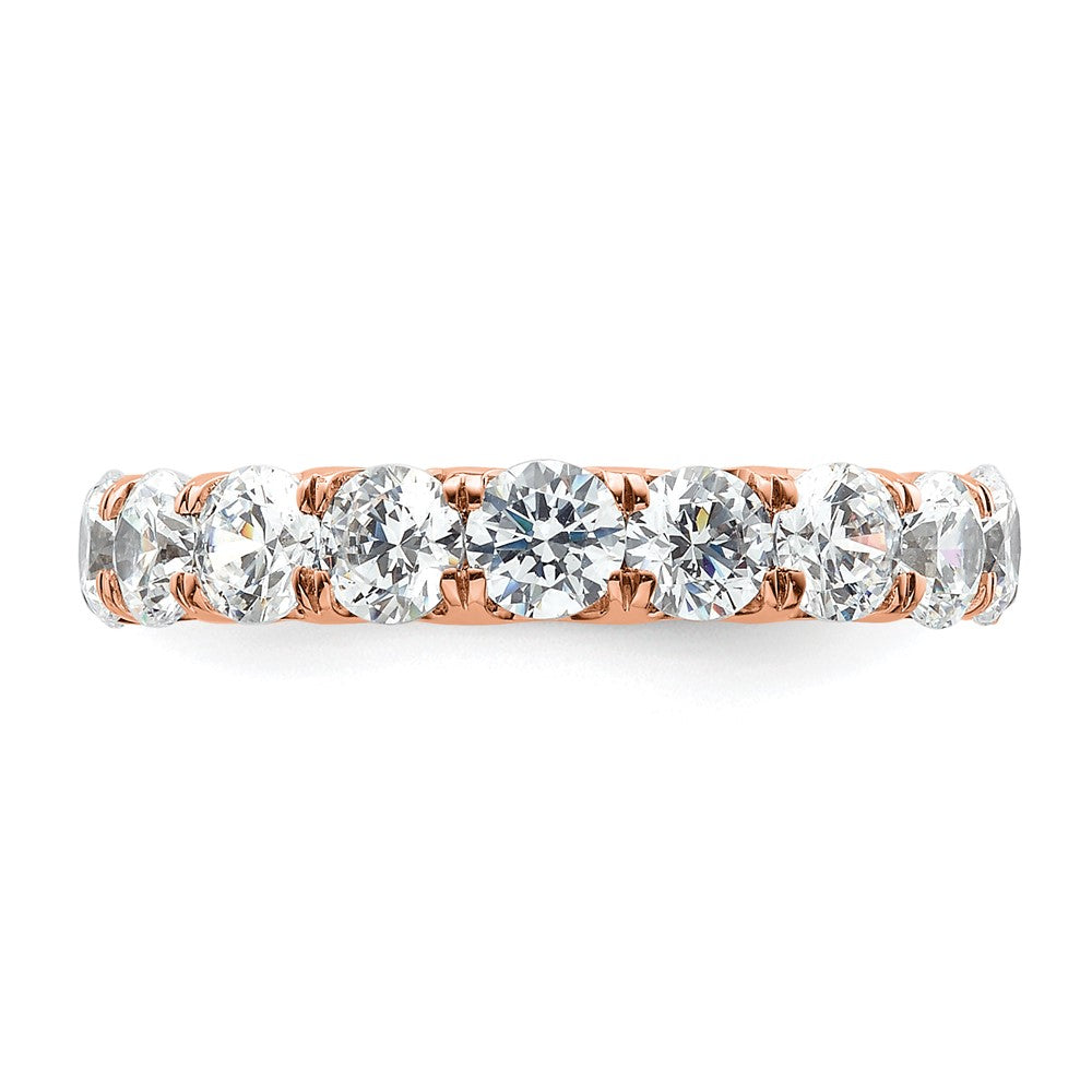 14k Rose Gold Polished Size 5 U-Shared Prong 3 carat Diamond Complete Eternity Band
