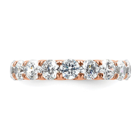 14k Rose Gold Polished Size 5.5 U-Shared Prong 3 carat Diamond Complete Eternity Band
