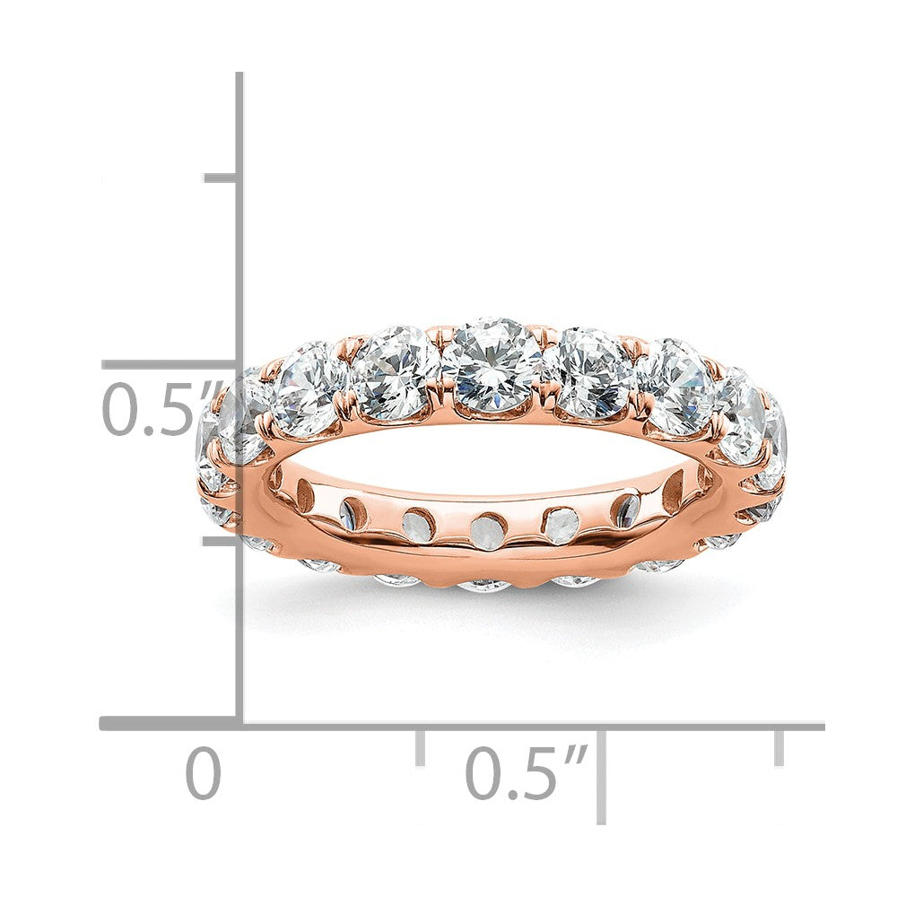 14k Rose Gold Polished Size 5.5 U-Shared Prong 3 carat Diamond Complete Eternity Band