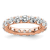 14k Rose Gold Polished Size 5 U-Shared Prong 3 carat Diamond Complete Eternity Band