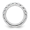 14k White Gold Polished Size 5 U-Shared Prong 3 carat Diamond Complete Eternity Band