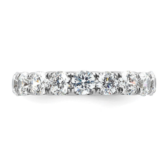 14k White Gold Polished Size 5 U-Shared Prong 3 carat Diamond Complete Eternity Band