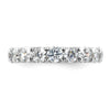 14k White Gold Polished Size 5 U-Shared Prong 3 carat Diamond Complete Eternity Band