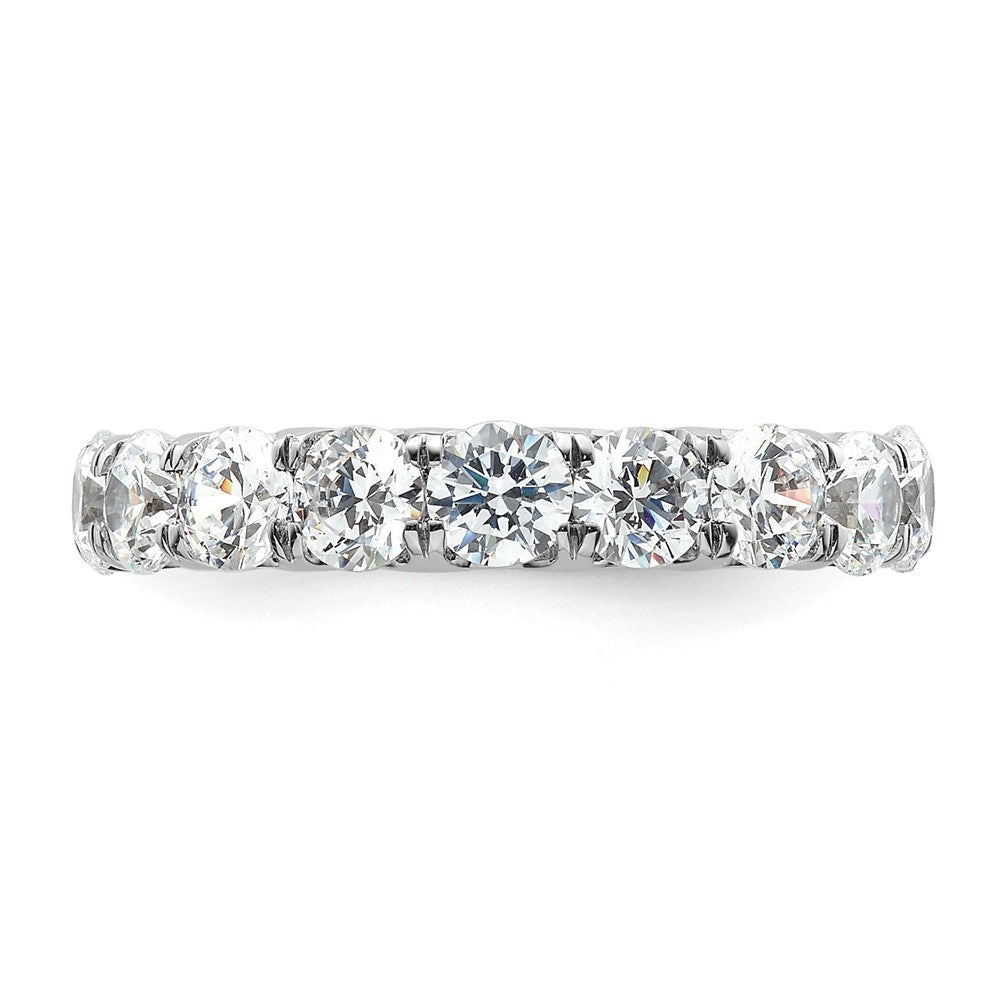 14k White Gold Polished Size 5 U-Shared Prong 3 carat Diamond Complete Eternity Band