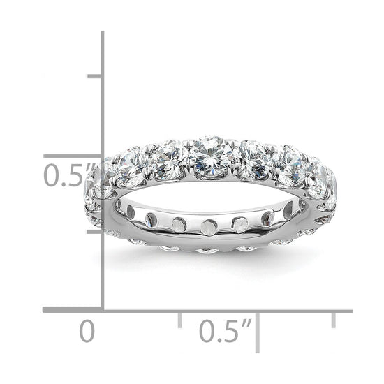 14k White Gold Polished Size 5 U-Shared Prong 3 carat Diamond Complete Eternity Band