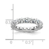 14k White Gold Polished Size 5 U-Shared Prong 3 carat Diamond Complete Eternity Band
