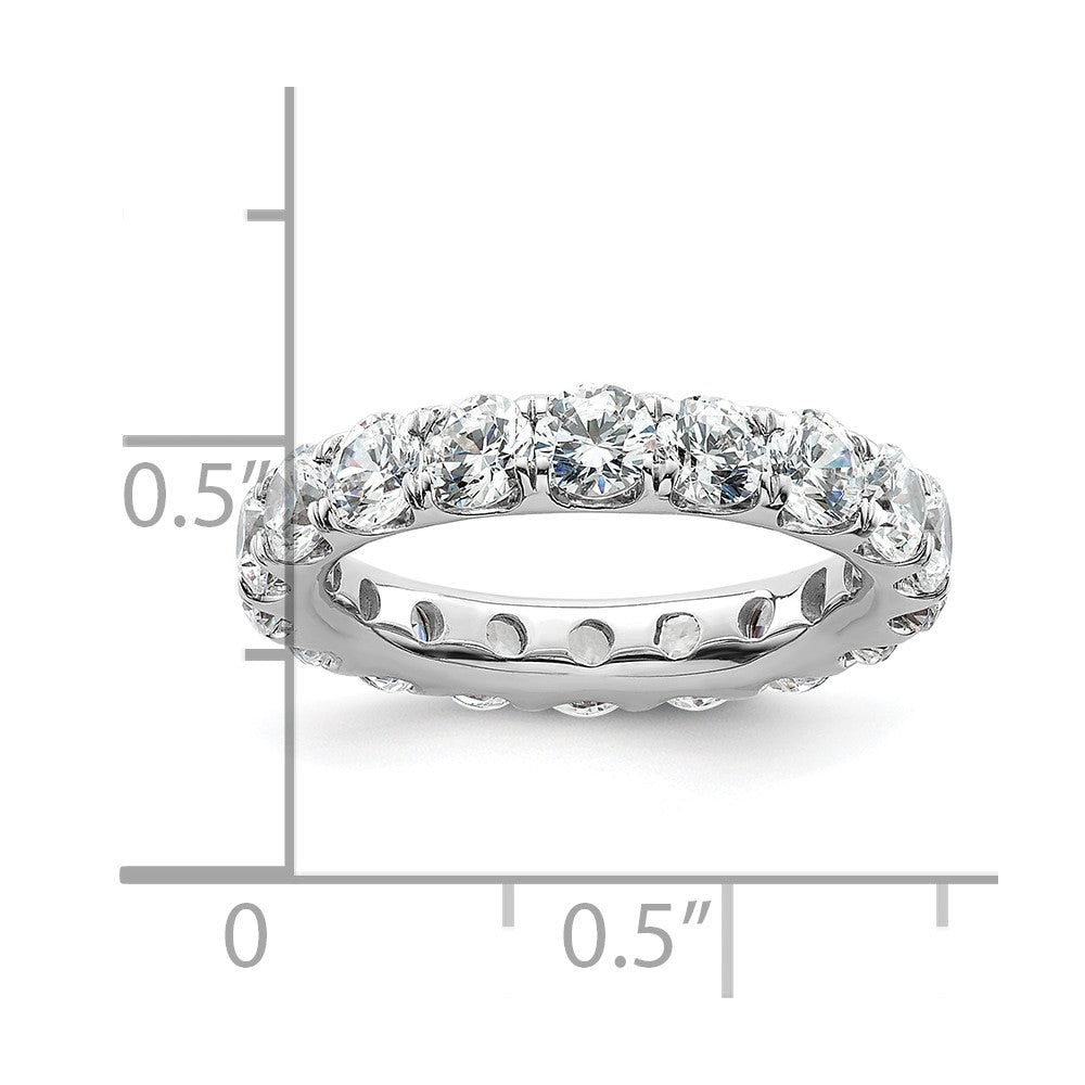 14k White Gold Polished Size 5 U-Shared Prong 3 carat Diamond Complete Eternity Band