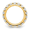 14k Polished Size 5.5 U-Shared Prong 3 carat Diamond Complete Eternity Band