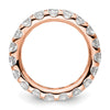 14k Rose Gold Polished Size 6.5 U-Shared Prong 3 carat Diamond Complete Eternity Band