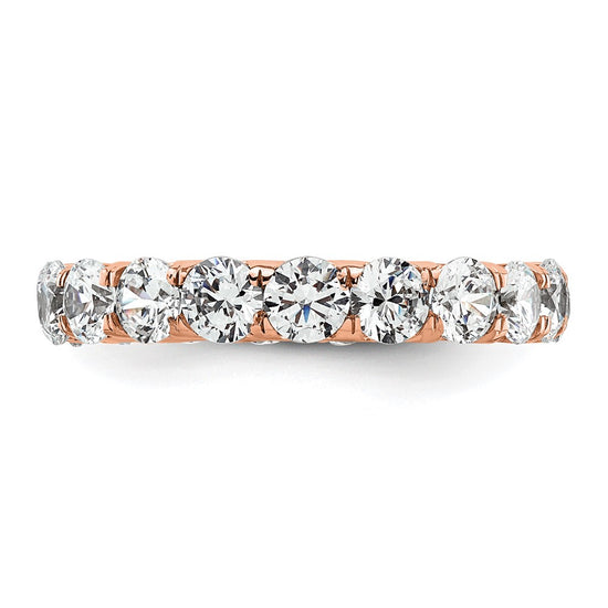 14k Rose Gold Polished Size 6.5 U-Shared Prong 3 carat Diamond Complete Eternity Band