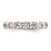 14k Rose Gold Polished Size 6.5 U-Shared Prong 3 carat Diamond Complete Eternity Band