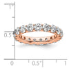 14k Rose Gold Polished Size 6.5 U-Shared Prong 3 carat Diamond Complete Eternity Band