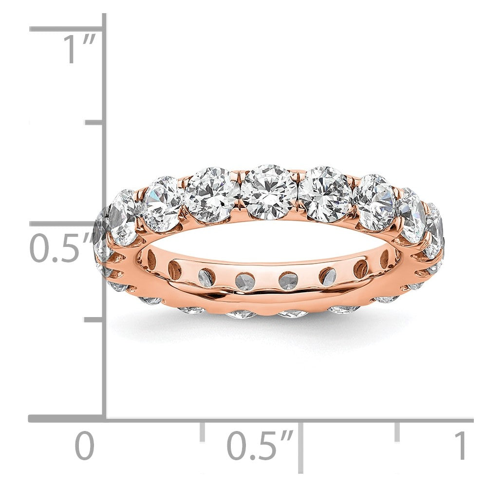 14k Rose Gold Polished Size 6.5 U-Shared Prong 3 carat Diamond Complete Eternity Band
