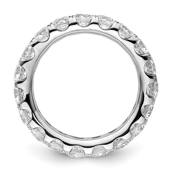 14k White Gold Polished Size 6 U-Shared Prong 3 carat Diamond Complete Eternity Band