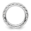 14k White Gold Polished Size 6 U-Shared Prong 3 carat Diamond Complete Eternity Band