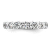 14k White Gold Polished Size 6 U-Shared Prong 3 carat Diamond Complete Eternity Band