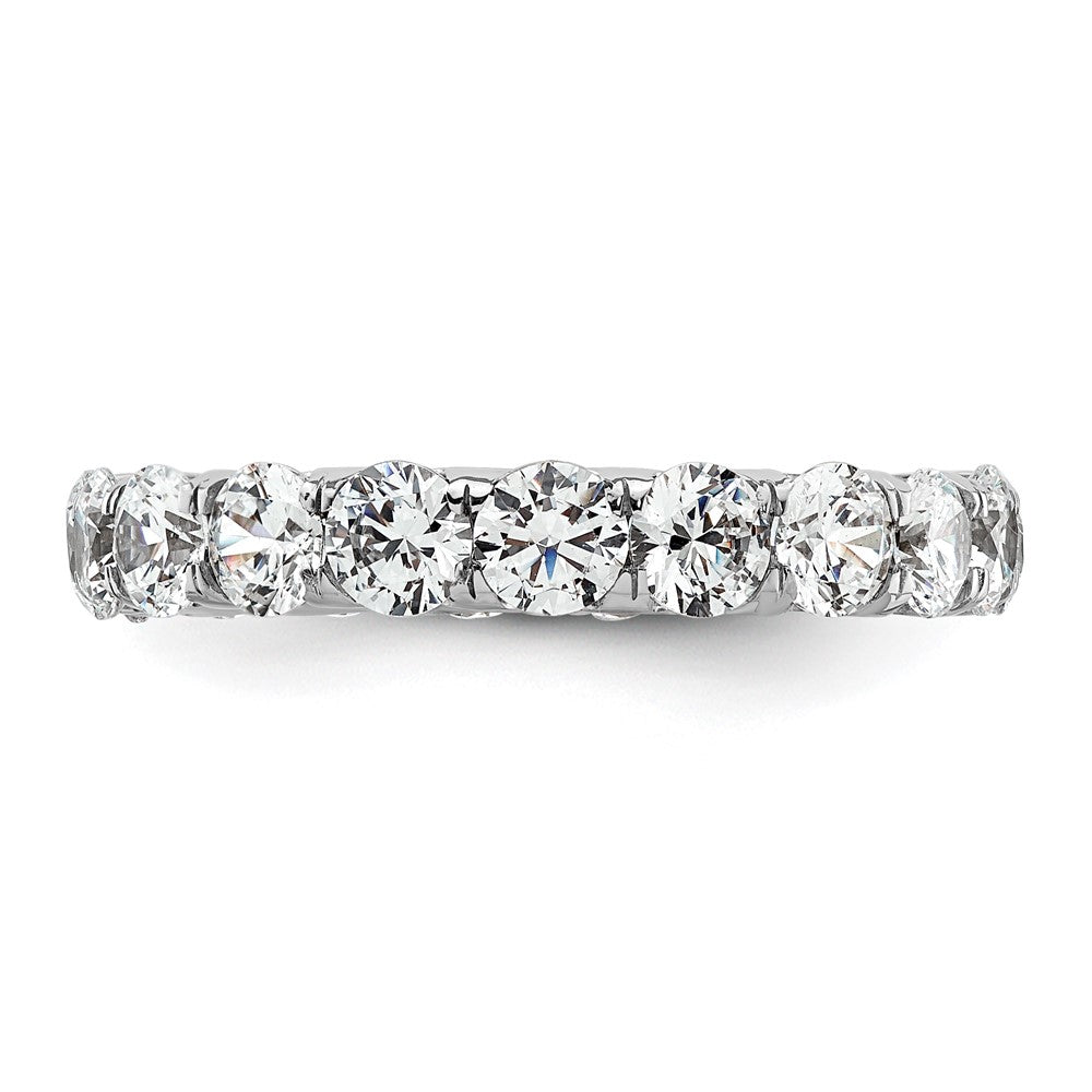 14k White Gold Polished Size 6 U-Shared Prong 3 carat Diamond Complete Eternity Band