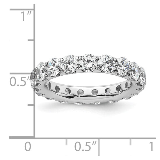 14k White Gold Polished Size 6 U-Shared Prong 3 carat Diamond Complete Eternity Band