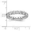 14k White Gold Polished Size 6 U-Shared Prong 3 carat Diamond Complete Eternity Band
