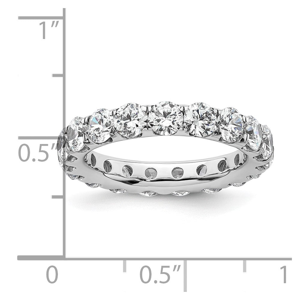 14k White Gold Polished Size 6.5 U-Shared Prong 3 carat Diamond Complete Eternity Band