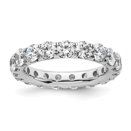 14k White Gold Polished Size 6 U-Shared Prong 3 carat Diamond Complete Eternity Band