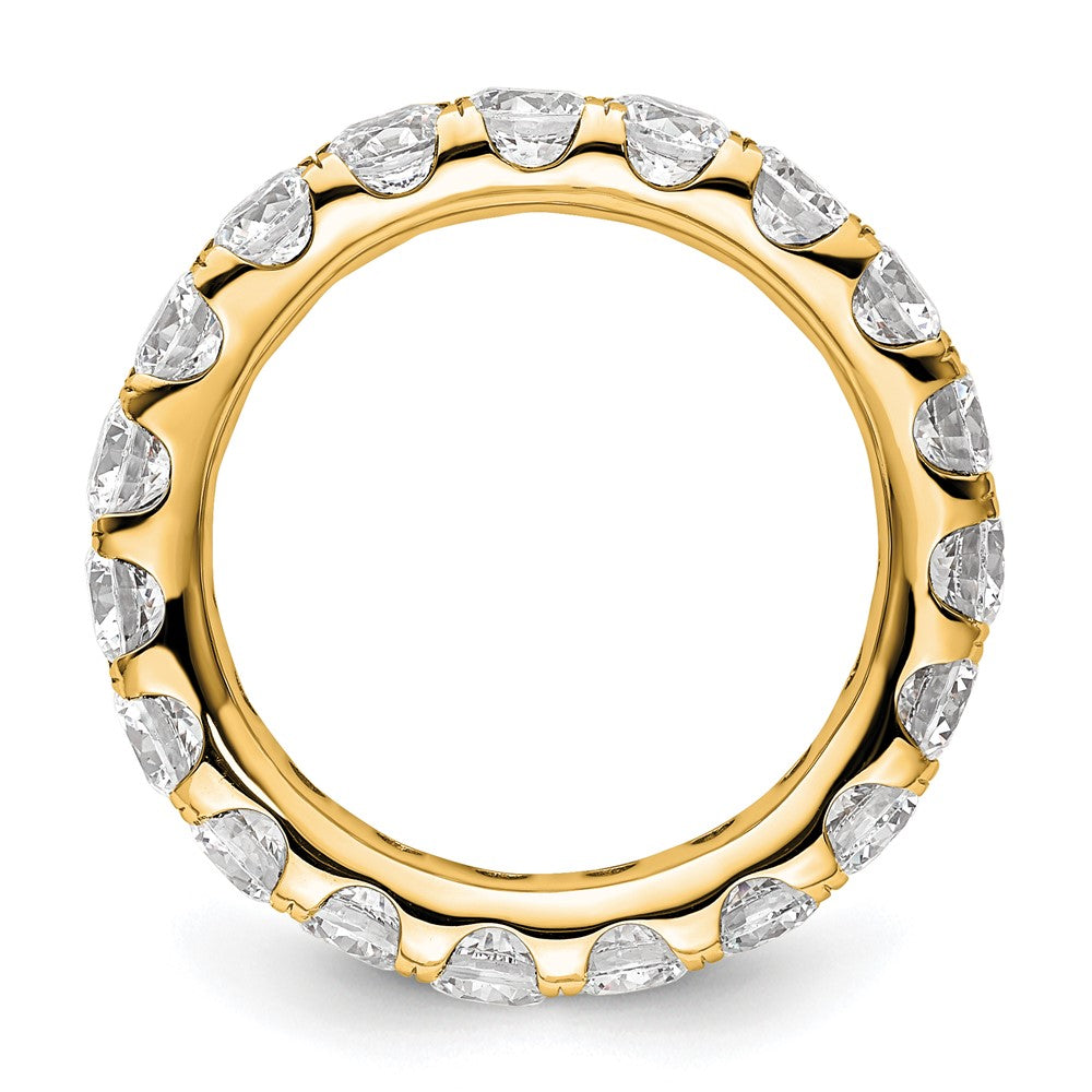 14k Polished Size 6 U-Shared Prong 3 carat Diamond Complete Eternity Band
