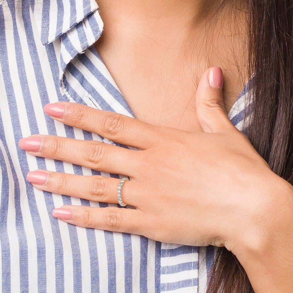 14k Rose Gold 3 carat Lab Grown Diamond VS/SI+ G+ Complete Size 7 Shared Prong Eternity Band
