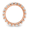 14k Rose Gold 3 carat Lab Grown Diamond VS/SI+ G+ Complete Size 7 Shared Prong Eternity Band