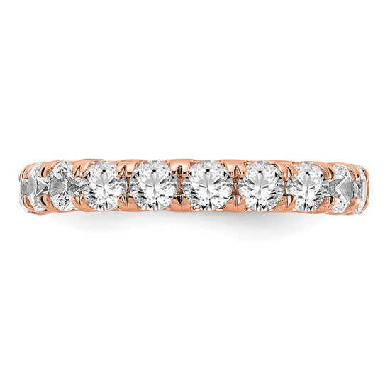 14k Rose Gold 3 carat Lab Grown Diamond VS/SI+ G+ Complete Size 7 Shared Prong Eternity Band