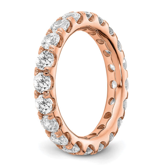 14k Rose Gold 3 carat Lab Grown Diamond VS/SI+ G+ Complete Size 7 Shared Prong Eternity Band