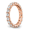 14k Rose Gold 3 carat Lab Grown Diamond VS/SI+ G+ Complete Size 7 Shared Prong Eternity Band