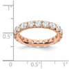 14k Rose Gold 3 carat Lab Grown Diamond VS/SI+ G+ Complete Size 7 Shared Prong Eternity Band