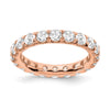 14k Rose Gold 3 carat Lab Grown Diamond VS/SI+ G+ Complete Size 7.5 Shared Prong Eternity Band