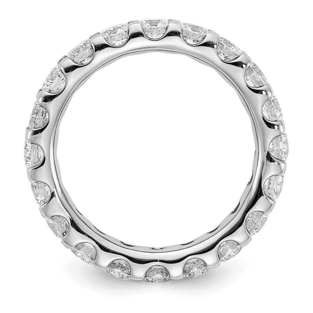 14k White Gold 3 carat Lab Grown Diamond VS/SI+ G+ Complete Size 6 Shared Prong Eternity Band