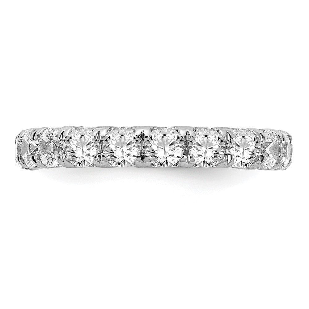 14k White Gold 3 carat Lab Grown Diamond VS/SI+ G+ Complete Size 6 Shared Prong Eternity Band