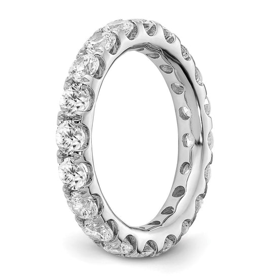 14k White Gold 3 carat Lab Grown Diamond VS/SI+ G+ Complete Size 6 Shared Prong Eternity Band