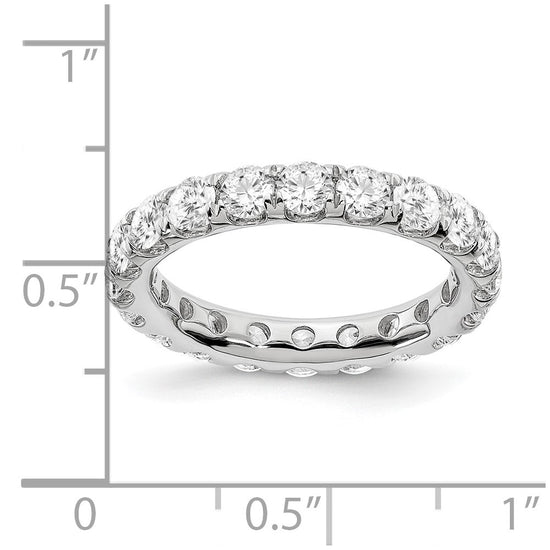 14k White Gold 3 carat Lab Grown Diamond VS/SI+ G+ Complete Size 6 Shared Prong Eternity Band