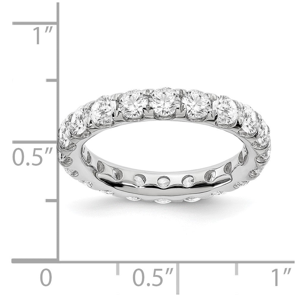 14k White Gold 3 carat Lab Grown Diamond VS/SI+ G+ Complete Size 8 Shared Prong Eternity Band