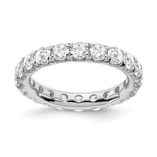 14k White Gold 3 carat Lab Grown Diamond VS/SI+ G+ Complete Size 8 Shared Prong Eternity Band