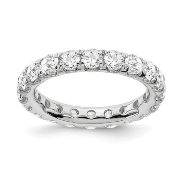 14k White Gold 3 carat Lab Grown Diamond VS/SI+ G+ Complete Size 4 Shared Prong Eternity Band