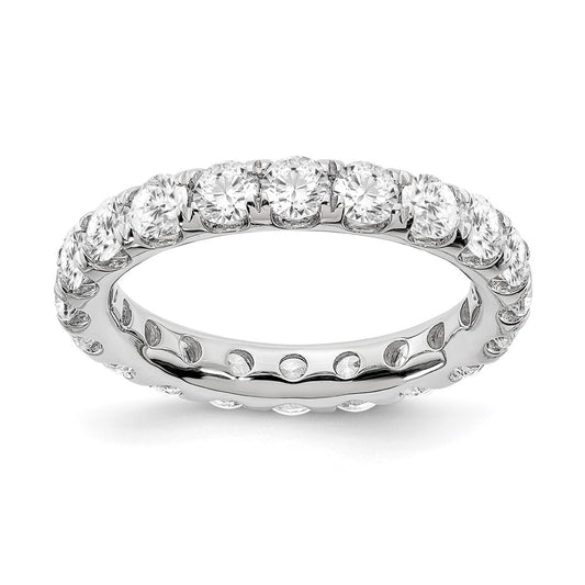 14k White Gold 3 carat Lab Grown Diamond VS/SI+ G+ Complete Size 4 Shared Prong Eternity Band