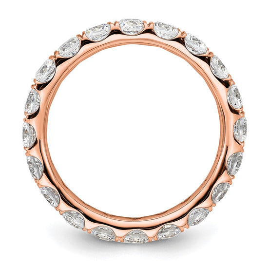 14k Rose Gold Polished Size 8.5 U-Shared Prong 3 carat Diamond Complete Eternity Band