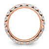 14k Rose Gold Polished Size 8.5 U-Shared Prong 3 carat Diamond Complete Eternity Band