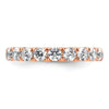 14k Rose Gold Polished Size 8 U-Shared Prong 3 carat Diamond Complete Eternity Band