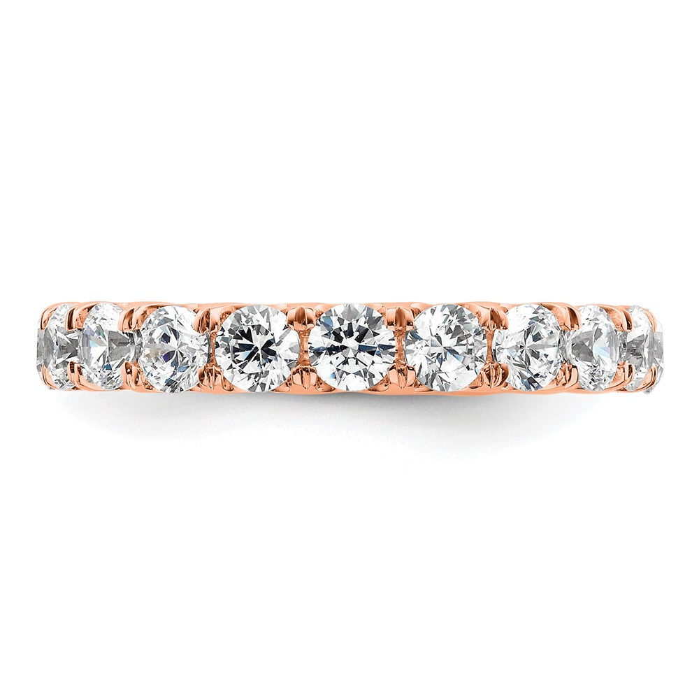 14k Rose Gold Polished Size 8 U-Shared Prong 3 carat Diamond Complete Eternity Band