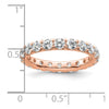 14k Rose Gold Polished Size 8 U-Shared Prong 3 carat Diamond Complete Eternity Band