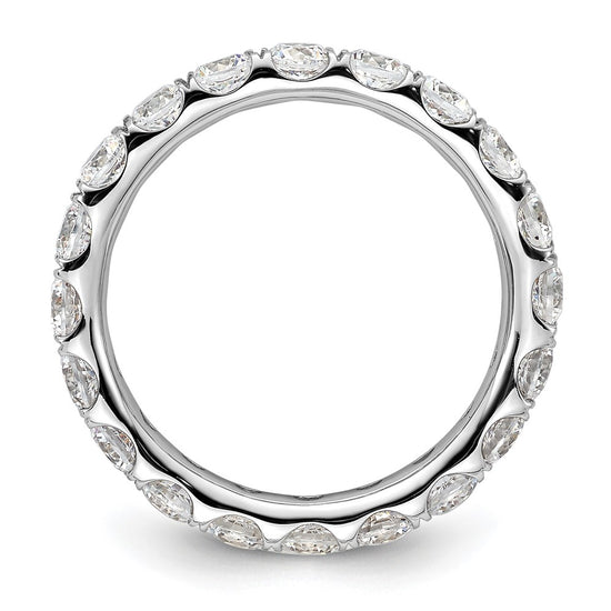 14k White Gold Polished Size 8 U-Shared Prong 3 carat Diamond Complete Eternity Band