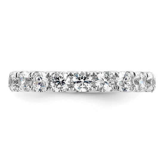 14k White Gold Polished Size 8 U-Shared Prong 3 carat Diamond Complete Eternity Band