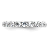 14k White Gold Polished Size 8 U-Shared Prong 3 carat Diamond Complete Eternity Band